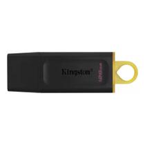 Pendrive 128 gb kingston datatraveler exodia preto c/amarelo