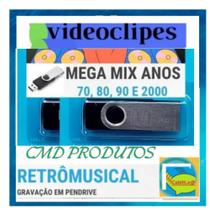 Pendrive 16gb = Mega Mix em Videoclipes - Anos 70's á 00's (MP4)