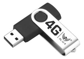 Pendrive 4GB Usb 2.0 Altomex AL-U-4 Preto e Prata
