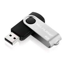 Pendrive 8GB Multilaser Pd587 Twist Preto USB 2.0