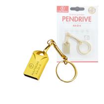 Pendrive Chaveiro 4GB Dourado Unidade Flash USB de Alta Velocidade