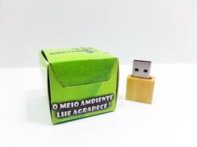 Pendrive Ecológico Fit Wood de 8 GB e 16 GB - Linha rECOdrive - Coleção TEA e Amor