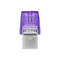 Pendrive Kingston Dtmicroduo 64gb Usb 3.2 / Type-c - Prata / Roxo (dtduo3cg3/64gb)