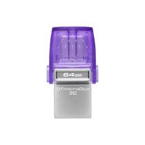 Pendrive Kingston DTmicroDuo 64GB USB 3.2 / Type-C - Prata / Roxo (DTDUO3CG3/64GB)