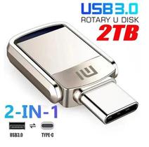 Pendrive Metal 2Tb Usb 3.0 Alta Velocidade Portátil Prateado