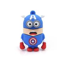 Pendrive Minion Capitão América Marvel 8GB USB 2.0 Personagem Geek Criativo Boneco