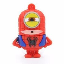 Pendrive Minion Homem-Aranha Spiderman Marvel 8GB USB 2.0 Personagem Herói Boneco