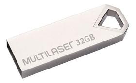 Pendrive Multilaser Diamond 32GB USB 2.0 Leitura 10mb/S e Gravação 3mb/S Metálico - PD851