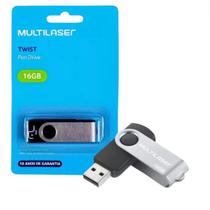 Pendrive Multilaser Twist 2.0 16GB PD588 Preto e Prata - Armazenamento Rápido e Seguro