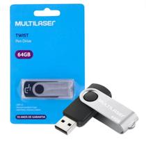 Pendrive Multilaser Twist 2.0 64GB PD590 Preto - Armazenamento Rápido e Seguro