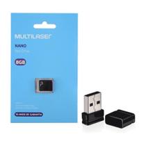 Pendrive nano preto 8gb usb pd053 multilaser