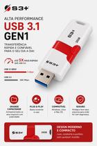 Pendrive S3+ Space Essential 16GB USB 3.1 Gen1 Branco e Vermelho