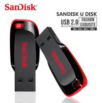 Pendrive Sandisk 128GB USB 2.0 Preto e Vermelho Original