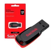 Pendrive Sandisk Cruzer Blade 128gb 2.0 Preto e Vermelho Pendrive Sandisk Cruzer Blade 128gb 2.0 Preto e Vermelho