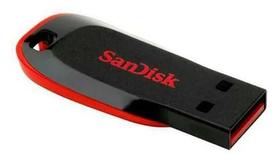 Pendrive Sandisk Cruzer Blade 128gb Usb 2.0 Cor Preto e vermelho