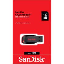 Pendrive SanDisk Cruzer Blade 16GB 2.0 Preto e Vermelho Pendrive SanDisk Cruzer Blade 16GB 2.0 Preto e Vermelho