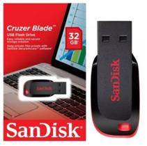 Pendrive Sandisk Cruzer Blade 32gb 2.0 Preto E Vermelho Original e Lacrado