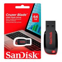 Pendrive Sandisk Cruzer Blade 64gb 2.0 Preto E Vermelho