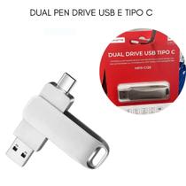 Pendrive Ultra Resist Dual 128gb Usb 3.0 E Tipo C Tablet E Celular - TOMATE