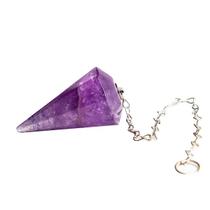 Pendulo Ametista Facetado Pedra Natural Para Radiestesia Pendulo Ametista Facetado Pedra Natural Para Radiestesia