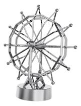 Pêndulo Cinético Giratório Magnético Roda Gigante Movimento Perpétuo Newton Enfeite Escritorio prata luxo