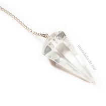 Pêndulo de Cristal de Quartzo Transparente Pedra Natural - Mandala de Luz