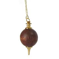 Pêndulo de Madeira Radiônico Esfera com Lastro de Chumbo 4cm