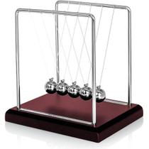 Pêndulo de Newton Decorativo Mesa de Escritório 18cm Marrom
