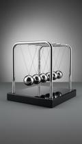 Pêndulo De Newton Luxo Base Madeira Preto 14cm