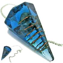 Pêndulo de Orgonite com Cristal - Raio Azul Pêndulo de Orgonite com Cristal - Raio Azul