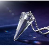 Pêndulo De Pedra Cristal De Quartzo Facetado P/ Radiestesia