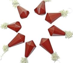 Pêndulo de Pedra Jaspe Vermelho Piramidal Invertido - Cristais de Curvelo