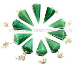 Pêndulo de Quartzo Verde Natural - Pedra Lapidada Facetada - Atacado (10 Unidades)