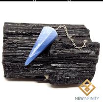 Pêndulo de Radiestesia Pedra Cristal Quartzo Azul