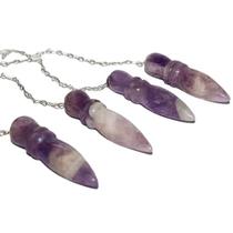 Pêndulo Egípcio Chevron com Corrente de Pedra Natural Classe B para Revenda em Atacado Pêndulo Egípcio Chevron com Corrente de Pedra Natural Classe B para Revenda em Atacado