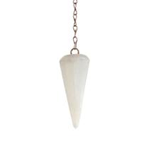 Pêndulo Facetado Selenita Radiestesia E Reiki