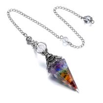 Pêndulo GEHECRST Natural 7 Chakras Healing Crystal Dosing