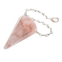 Pêndulo Hematoide Vermelho Natural Pedra Facetado