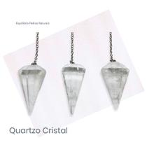 Pêndulo Natural Facetado De Cristal - Radiestesia E Reiki