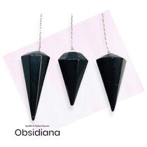 Pêndulo Natural Facetado Obsidiana - Radiestesia/reiki - EQUILIBRIO