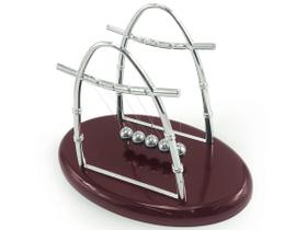 Pendulo Newton Oval Pequeno Enfeite Decorativo Bolas De Metal Base De Plástico Linha Nylon