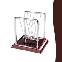 Pendulo Newton Prata Marrom Decoração Escritório 9,5cm Pendulo Newton Prata Marrom Decoração Escritório 9,5cm