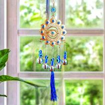 Pêndulo Olho Grego Sino Dos Ventos Proteção Decor Enfeite