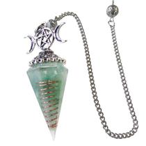 Pêndulo Orgonite Triluna Com Cristais - Aventurina: Cura, Renovação e Bem-Estar