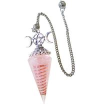 Pêndulo Orgonite Triluna Com Cristais - Quartzo Rosa: Amor e Autoestima