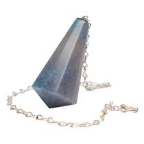 Pêndulo Pedra Quartzo Azul Pintado Piramidal Invertido Pêndulo Pedra Quartzo Azul Pintado Piramidal Invertido