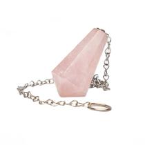 Pêndulo Pedra Quartzo Rosa Piramidal Lapidado Invertido