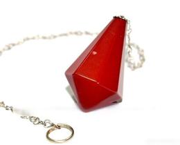 Pendulo Piramidal Pedra Jaspe Vermelho Radiestesia
