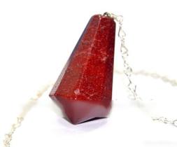 Pendulo Piramidal Pedra Quartzo Vermelho Radiestesia - CristaisdeCurvelo