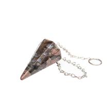 Pêndulo Riolita Pedra Natural Lapidação Facetado Sextavado